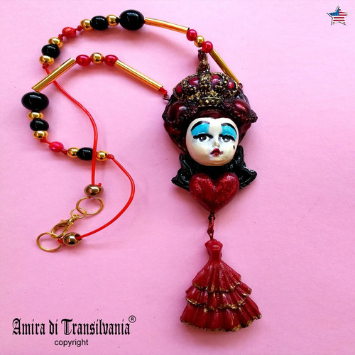 Doll head jewelry - head, necklace