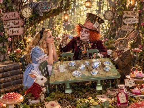 Dolls alice wonderland tea - dolls, in