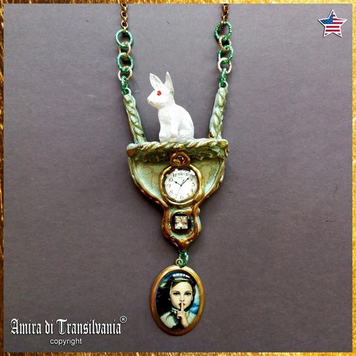 White rabbit alice - rabbit, in