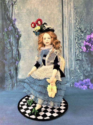 Porcelain art doll alice - porcelain, in